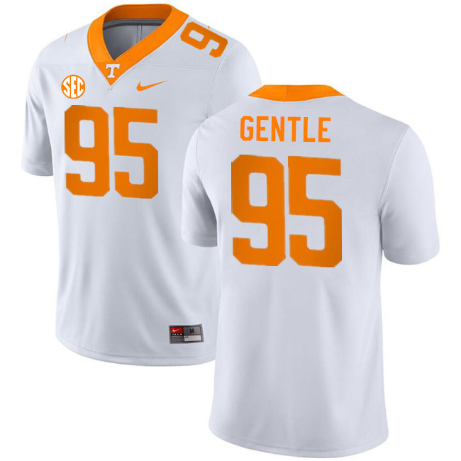 Men #95 Carson Gentle Tennessee Volunteers College Football Jerseys Stitched-White